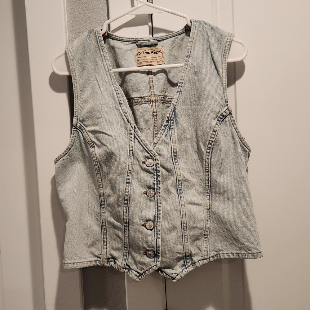 NWOT We The Free Tate Denim Vest